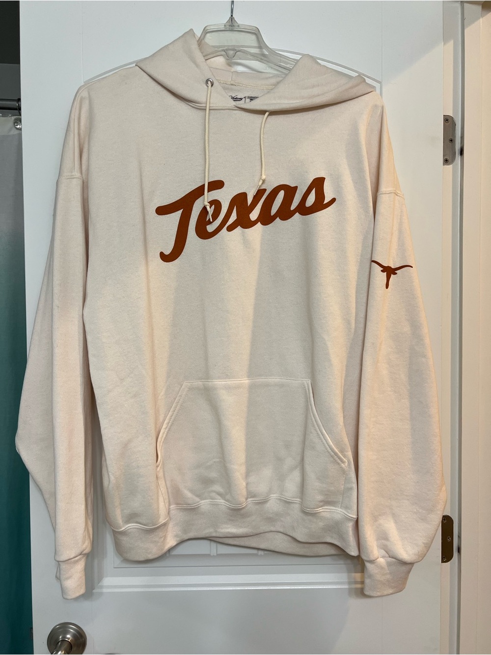 Texas Longhorns Hooded Sweatshirt in Cream with Burnt Orange Logo